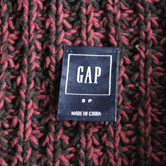 GAP Red Mahogany Knit Motorcycle Sweater, Size Small - Picture 6 of 8
